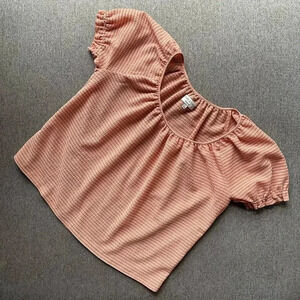 Madewell Texture & Thread Short Sleeve Peasant Blouse Top Small